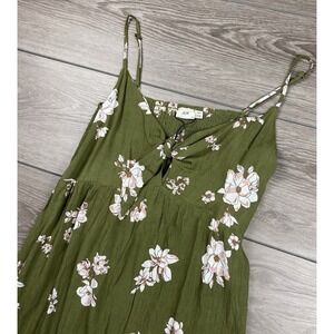 JDY Women's Floral Pattern Maxi Dress Green White Size XL New